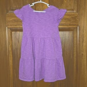 Cat&Jack: ABSOLUTELY ADORABLE 💜Dress w/Keyhole Back/Bow, Flutter Sleeve,XS(4/5)